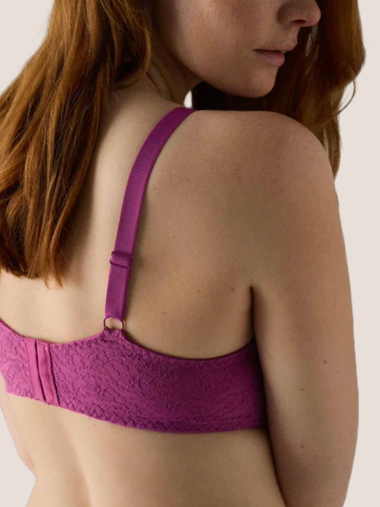 Magenta Fuchsia Minimizer Sutien fără căptușeală cu Baloane