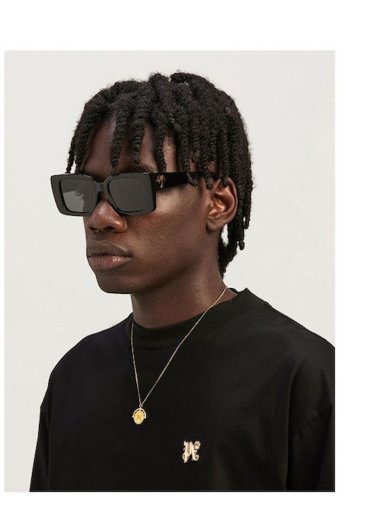 Palm Angels Unisex Γυαλιά Ηλίου με Μαύρο Κοκκάλινο Σκελετό και Μαύρο Φακό