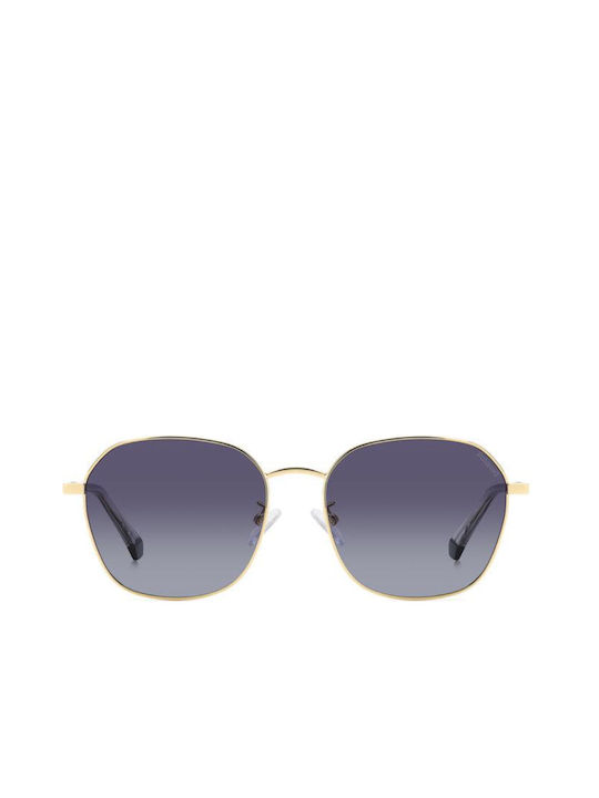 Polaroid Women's Sunglasses with Gold Metal Frame and Gray Gradient Lens PLD4168/G J5G/WJ