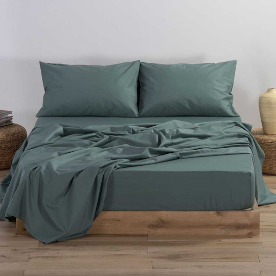 Nef-Nef Homeware Doppelter 140x200+30cm mit Gummizug Basic Grün