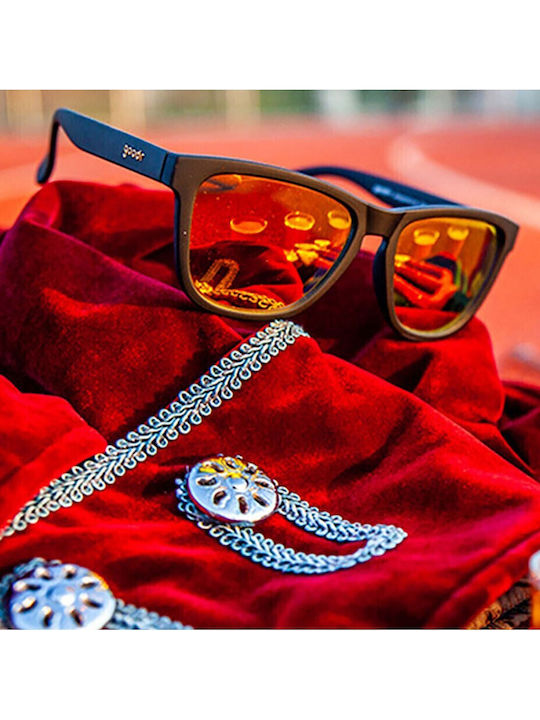 Goodr Whiskey Shots With Satan Unisex Sunglasses with Black Plastic Frame and Polarized Lens