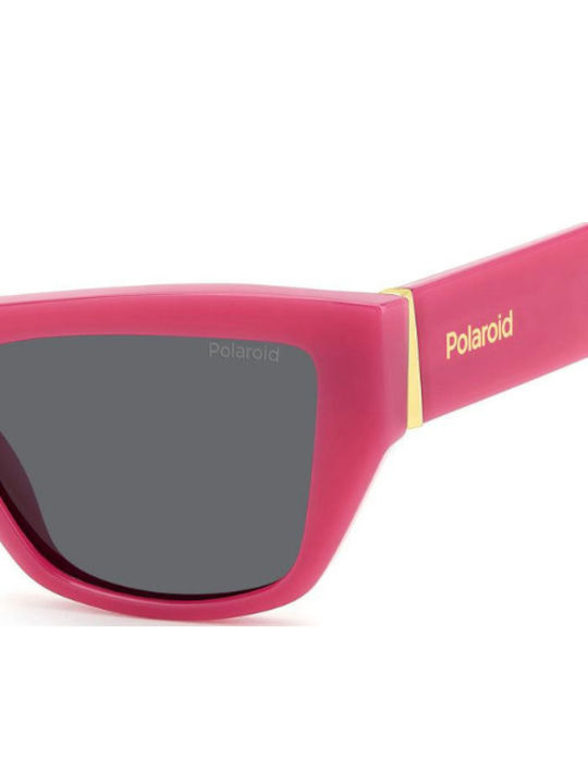 Polaroid Damen Sonnenbrillen mit Rosa Horn umrandetem Rahmen und Gray Polarisiertem Glas PLD6210/S/X MU1/M9