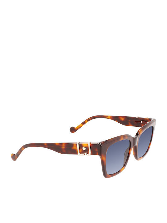 Liu Jo Women's Sunglasses with Brown Tartaruga Plastic Frame and Blue Gradient Lens