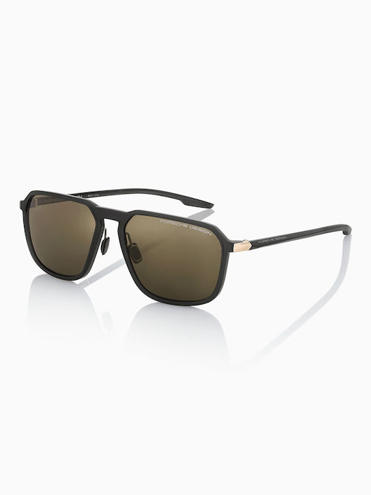 Porsche Design Men's Sunglasses with Black Frame and Brown Lens P8961/B