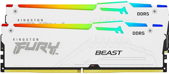 Kingston Fury Beast RGB 32GB DDR5 RAM mit 2 Modulen (2x16GB) und Geschwindigkeit 6400 für Schreibtisch