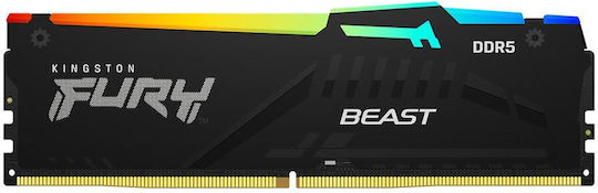 Kingston Fury Beast RGB 32GB DDR5 RAM cu Viteză 6000 pentru Desktop