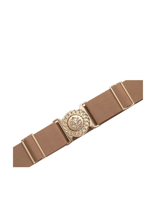 Wide Elastic Women's Belt Brown