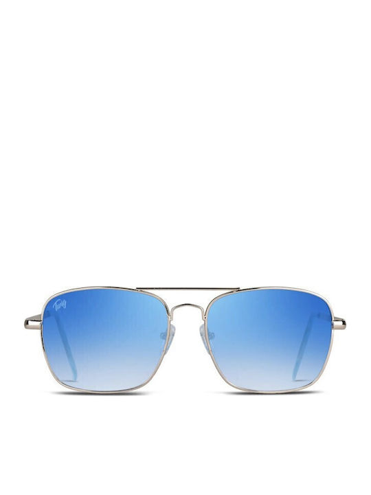Twig Ruskin Women's Sunglasses with Silver Metal Frame and Green Lens RKN02
