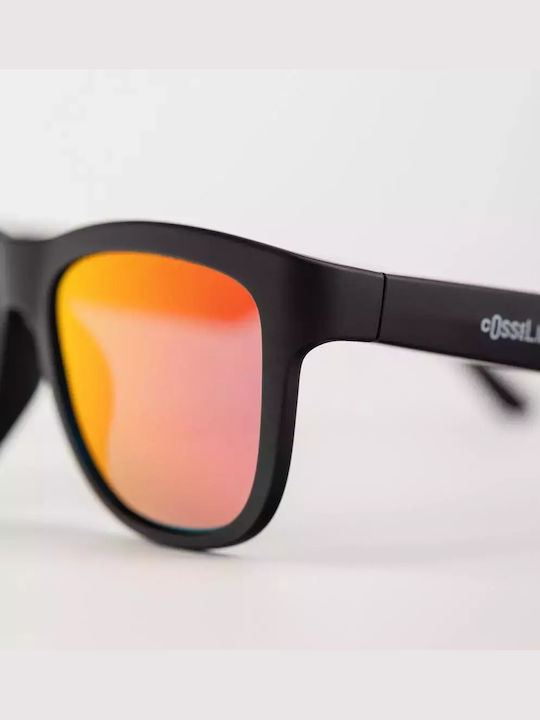 Cosselie Jam Unisex Sunglasses with Black Horn-Rimmed Frame and Red Mirror Lens 1802203104