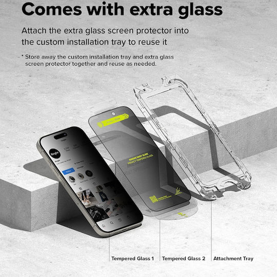 Ringke Privacy Tempered Glass 2τμχ (iPhone 17 Pro Max / iPhone 16 Pro Max)