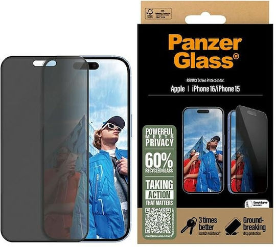 PanzerGlass Privacy Tempered Glass (iPhone 16)