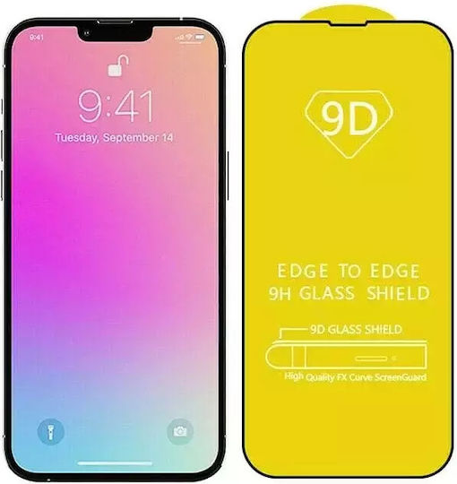 Premium Premium Displayschutzfolien Vollflächig gehärtetes Glas Schwarz Für iPhone 17e / 16e / 14 / 13 / 13 Pro