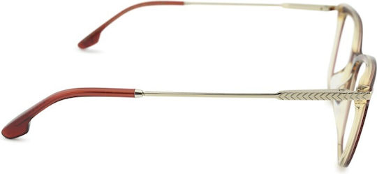 Victoria Beckham Victoria Beckham Damen Metallisches Brillengestell Katzenauge Braun VB2612 607