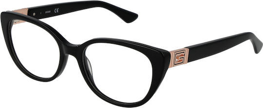 Guess Plastic Eyeglass Frame Cat Eye Black GU2908 001