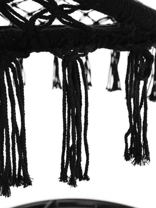 Leagăn suspendat fotoliu material textil Negru Rezistență până la 120kg L80xL80xH120cm