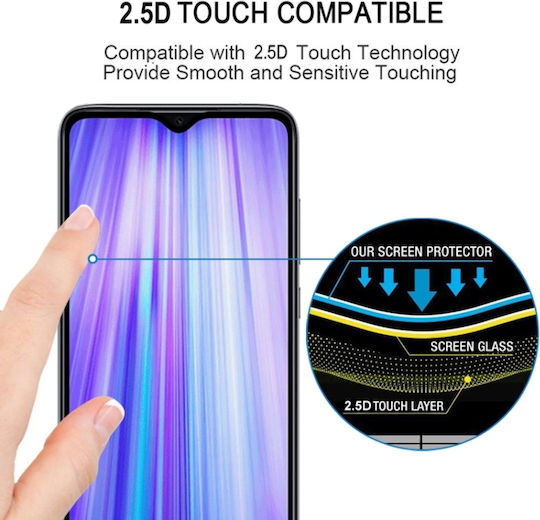 Стъклен протектор за екран с пълно покритие за Xiaomi Redmi Note 8 Pro