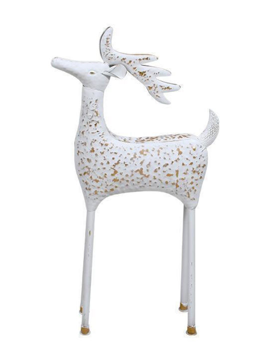Fylliana Christmas Metal Figure Reindeer White Height 88cm Decorative