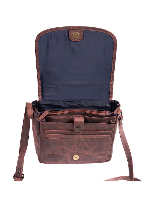 Leder Damentasche Schultertasche Braun