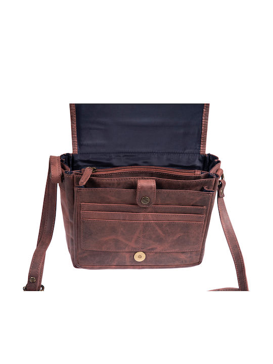 Leder Damentasche Schultertasche Braun