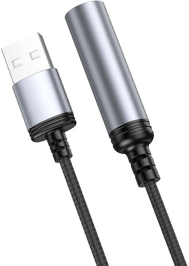 Αναπτήρας Καλώδιο Usb-a 35cm Αυτοκίνητο Powerbank Laptop Tablet Hoco Ua30 Μαύρο