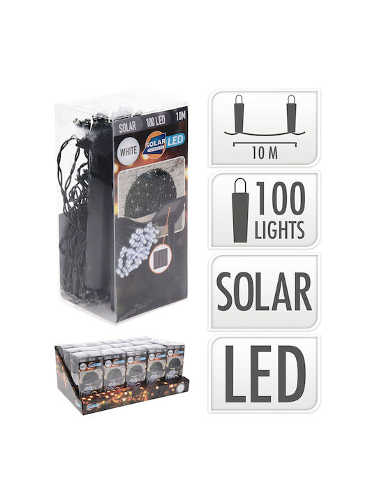 Λαμπάκια LED 10μ. Λευκά Ηλιακά σε Σειρά