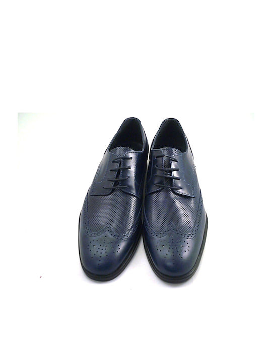 Steve Kommon Men's Leather Oxfords Blue