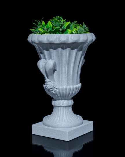 3D Art Shop Βάζο Πλαστικό Γκρι Φ13.5xΥ20cm