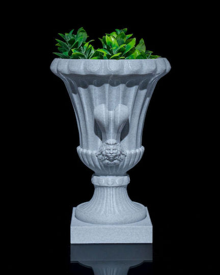 3D Art Shop Decorative Plastic Grey Vase Diameter 3xHeight 20cm