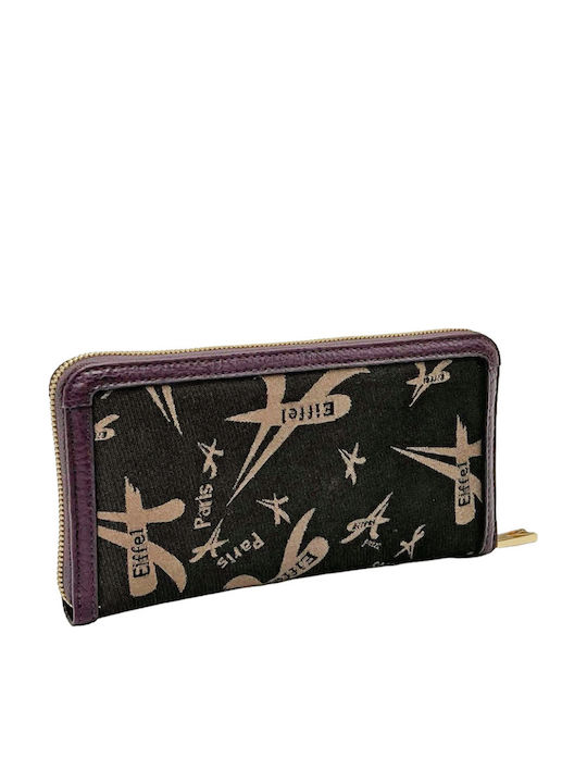 Large Fabric Women's Wallet Classic Brown