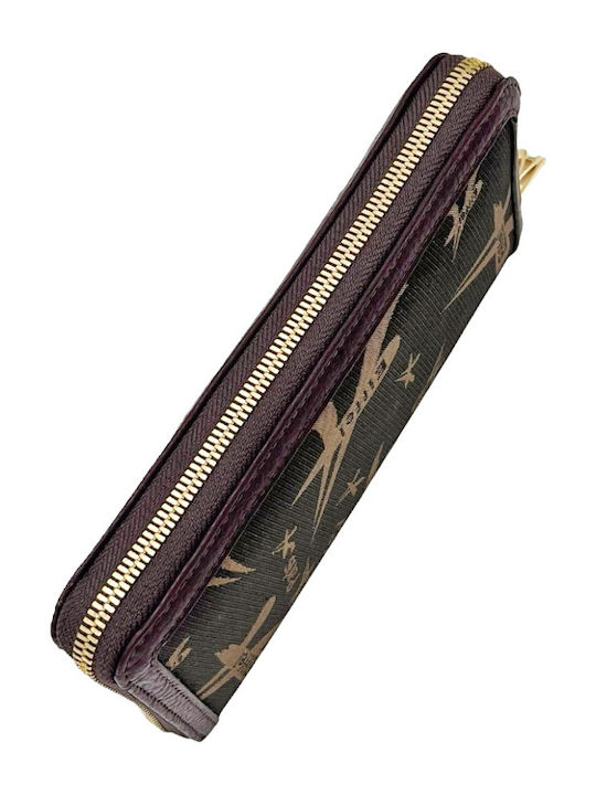 Large Fabric Women's Wallet Classic Brown