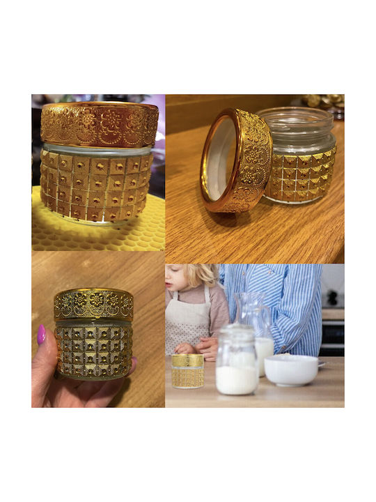 Pufo Ellegance Glass Jar Sugar Coffee Tea Spices Gold