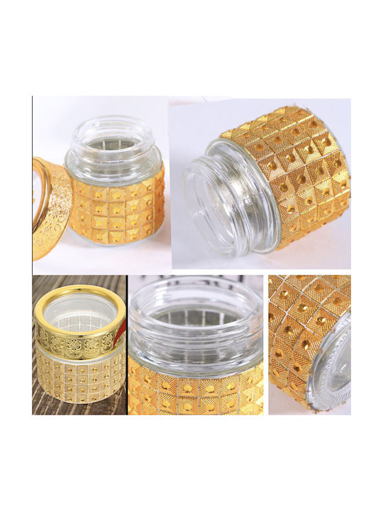 Pufo Ellegance Glass Jar Sugar Coffee Tea Spices Gold