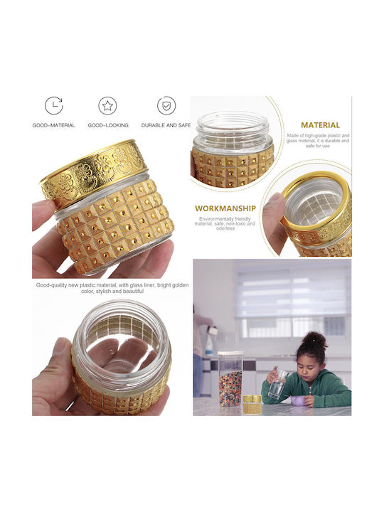 Pufo Ellegance Glass Jar Sugar Coffee Tea Spices Gold