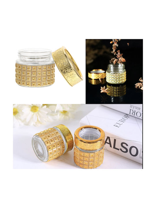 Pufo Ellegance Glass Jar Sugar Coffee Tea Spices Gold