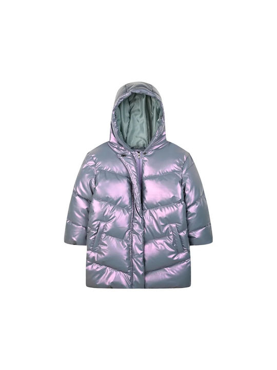 Energiers Kids Quilted Jacket with Hood Lilac Iridescent