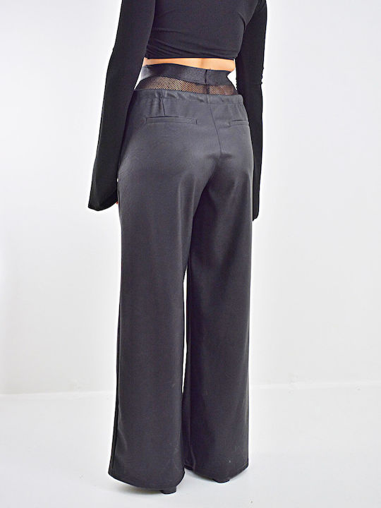 Damen Stoff Hose Schwarz