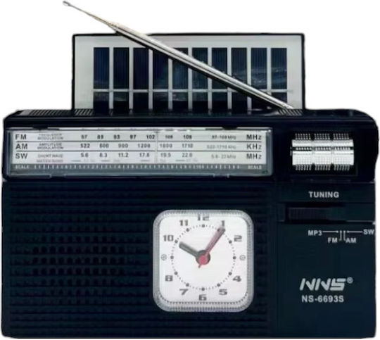 NS-6693S Portable Radio Solar with USB Black