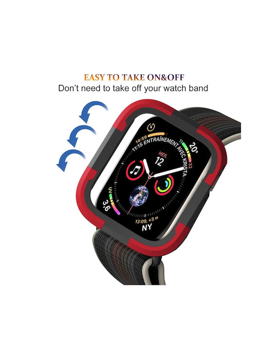 Carcasă de Silicon în culoarea Roșu pentru Apple Watch Series 8, Apple Watch Series 7