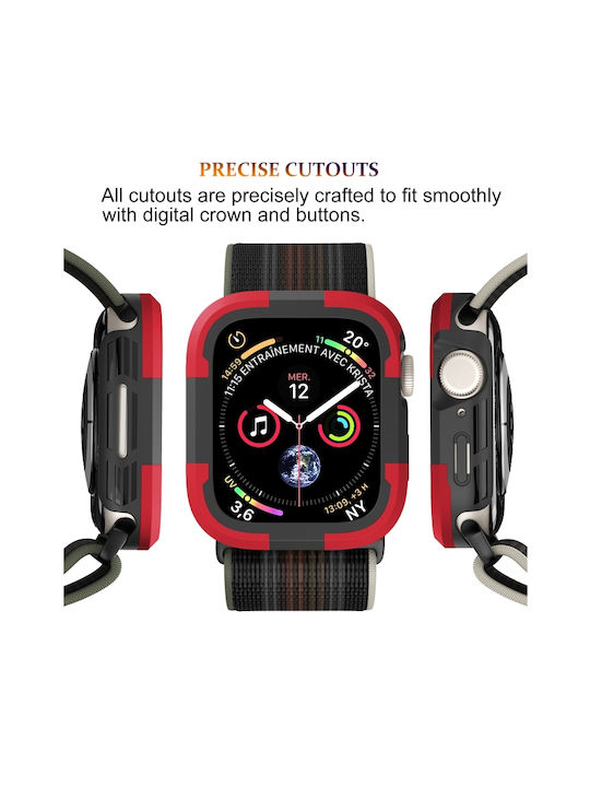 Силиконов Калъф в Червен цвят за Apple Watch Series SE 2, 6, SE, 5, 4 44mm