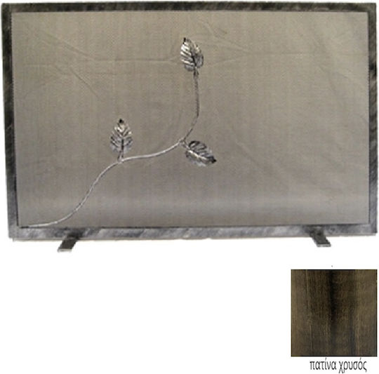 GTMED Ecran de protecție pentru șemineu din metal 80x50cm Auriu