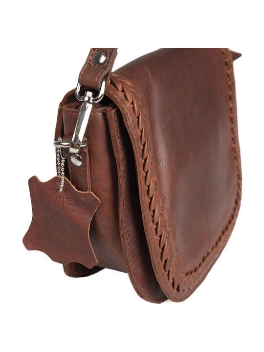 Leder Damentasche Schultertasche Tabac Braun