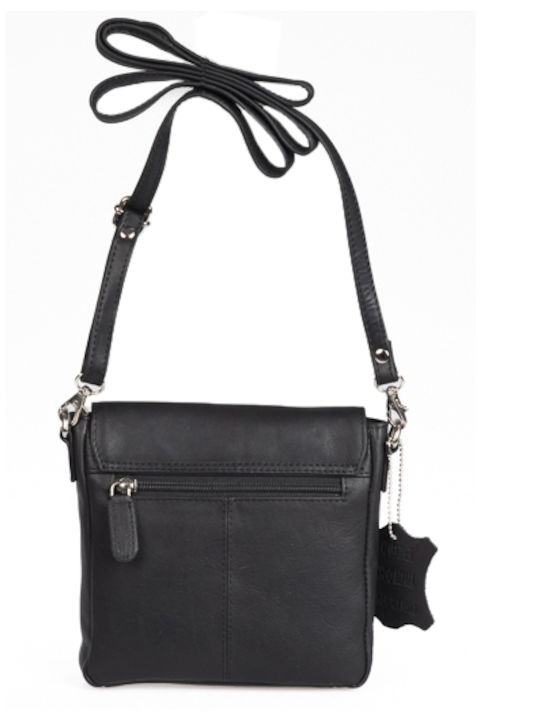 Leder Damentasche Schultertasche Schwarz