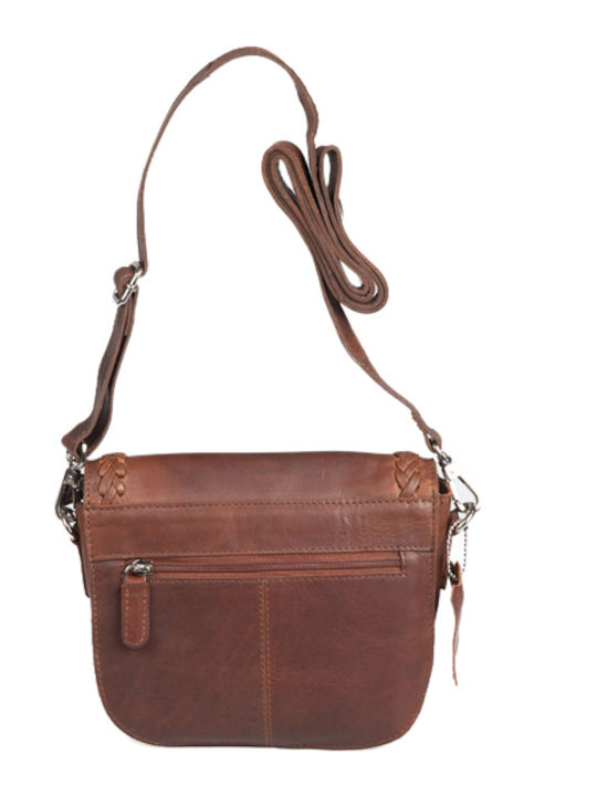 Leder Damentasche Schultertasche Tabac Braun