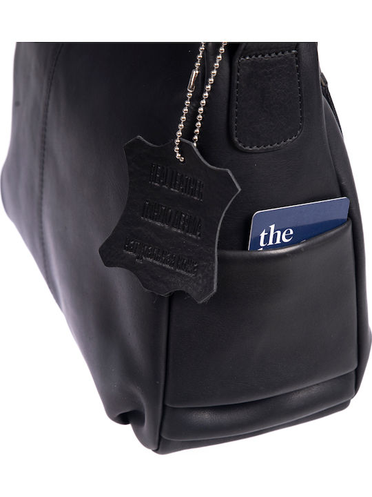 Leder Damentasche Schultertasche Schwarz