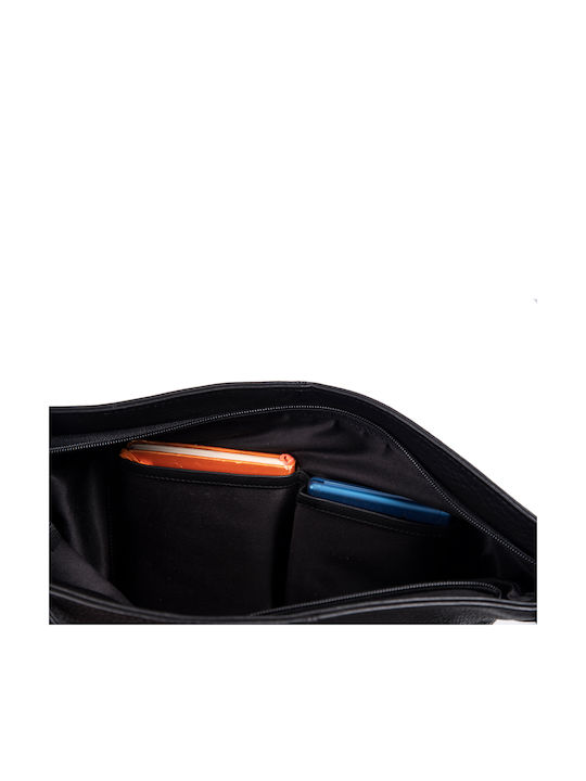 Leder Damentasche Schultertasche Schwarz