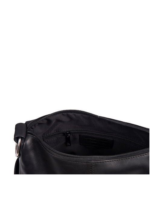 Leder Damentasche Schultertasche Schwarz