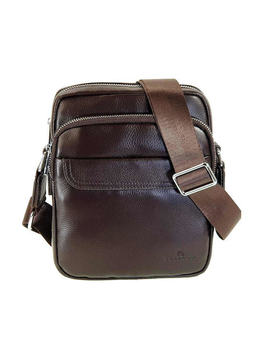 Leather Men's Shoulder / Crossbody Bag Brown
