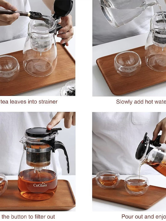 Glass Brown Teapot with Filter 950ml