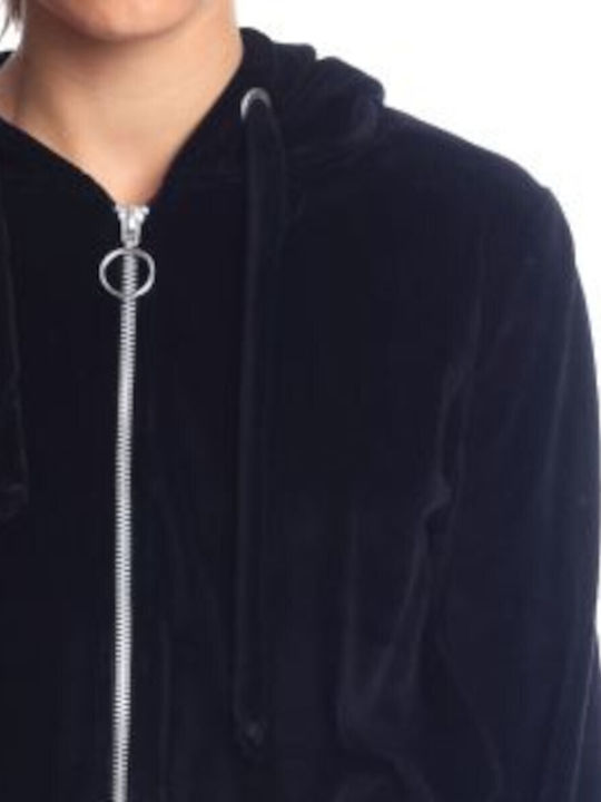 Women's Black Zipper Cardigan