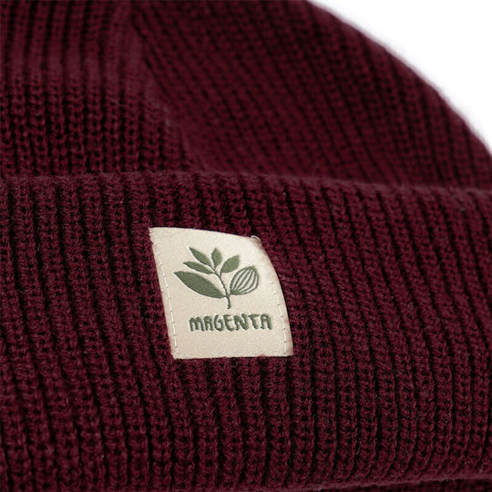 Beanie Unisex Beanie Knitted in Burgundy color